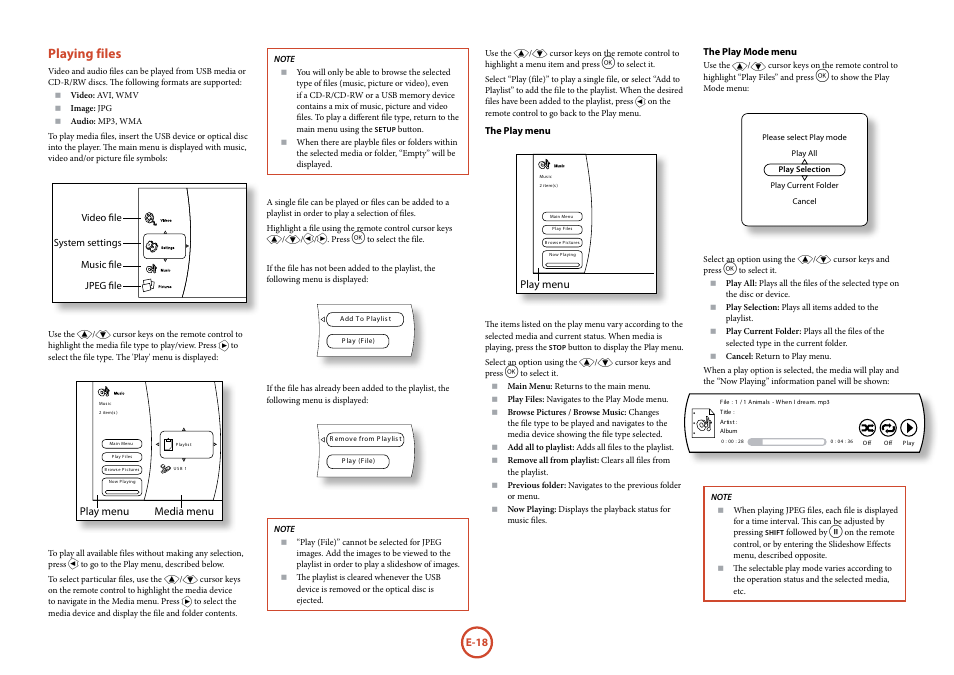 Playing files | Arcam FMJ Blue Ray Disc Player BDP100 User Manual | Page 18 / 36