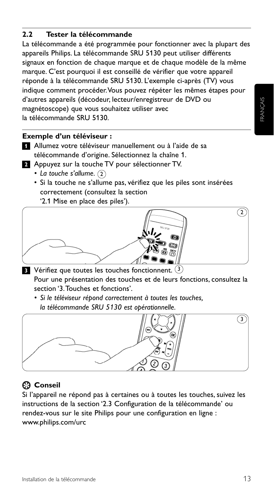 Philips Télécommande universelle User Manual | Page 13 / 100