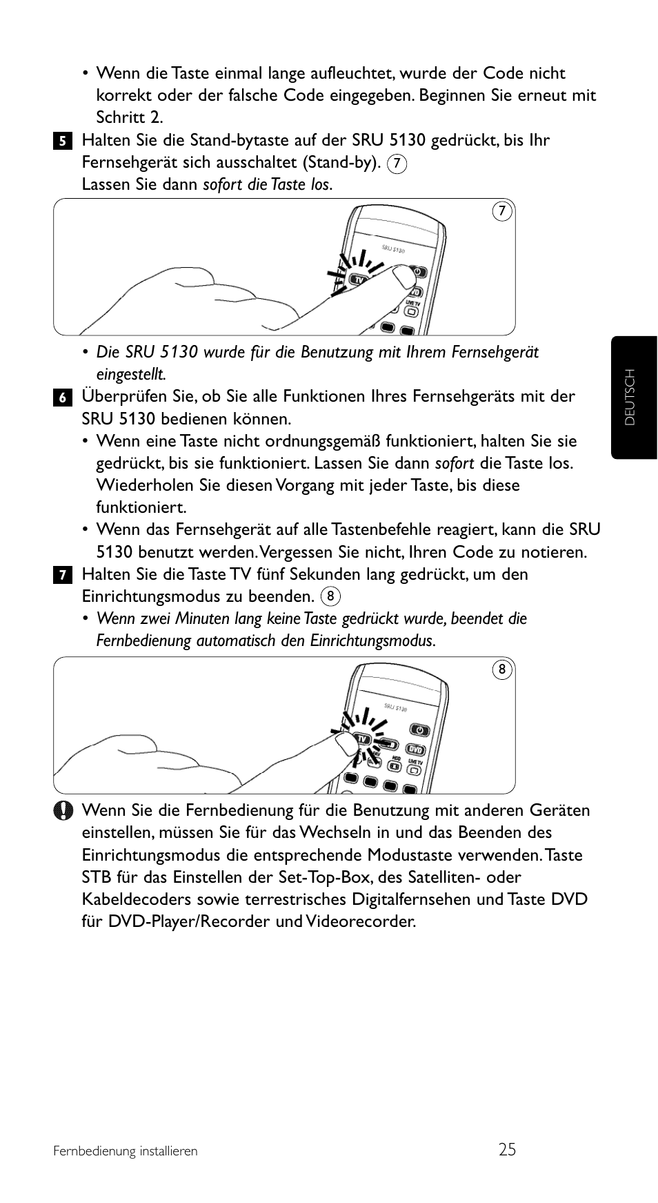 Philips Télécommande universelle User Manual | Page 25 / 100