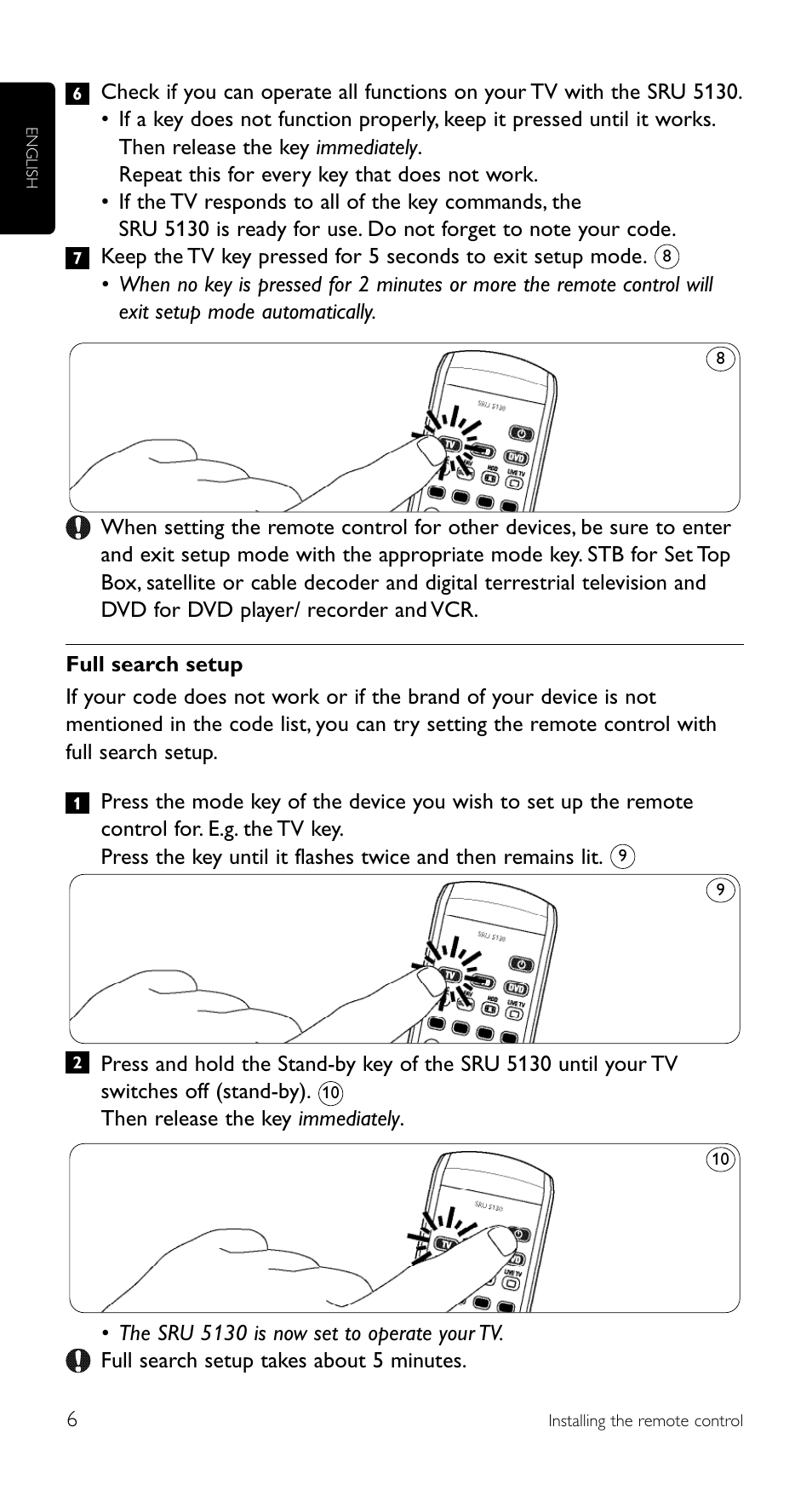 Philips Télécommande universelle User Manual | Page 6 / 100