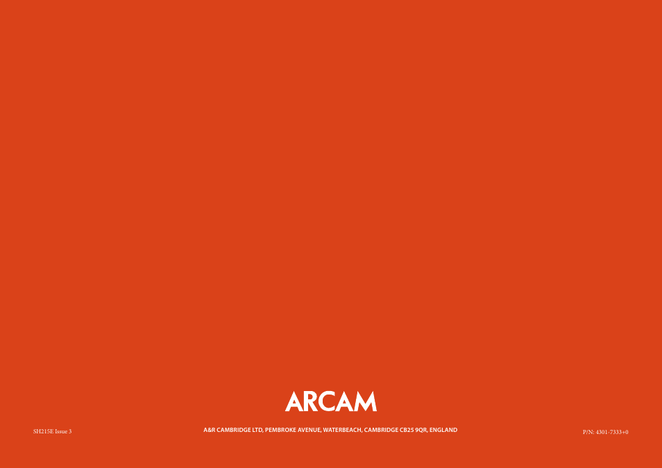 Arcam AVR Surround Amplifer AV888 User Manual | Page 68 / 68