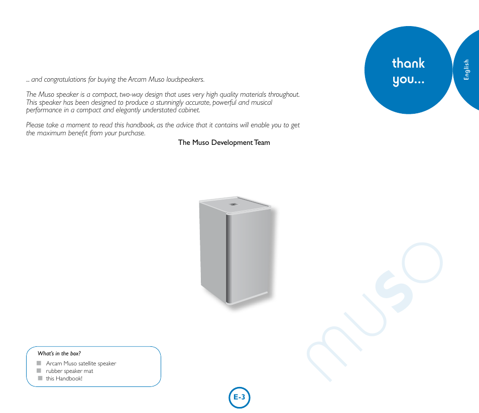 Mu so | Arcam Muso User Manual | Page 3 / 8