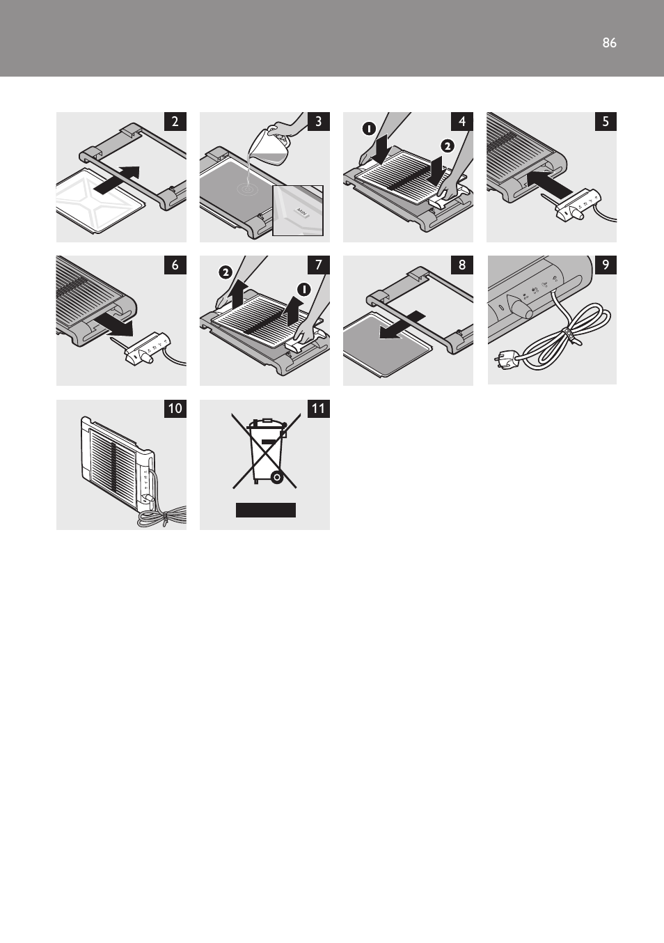 Philips Gril de table User Manual | Page 86 / 88