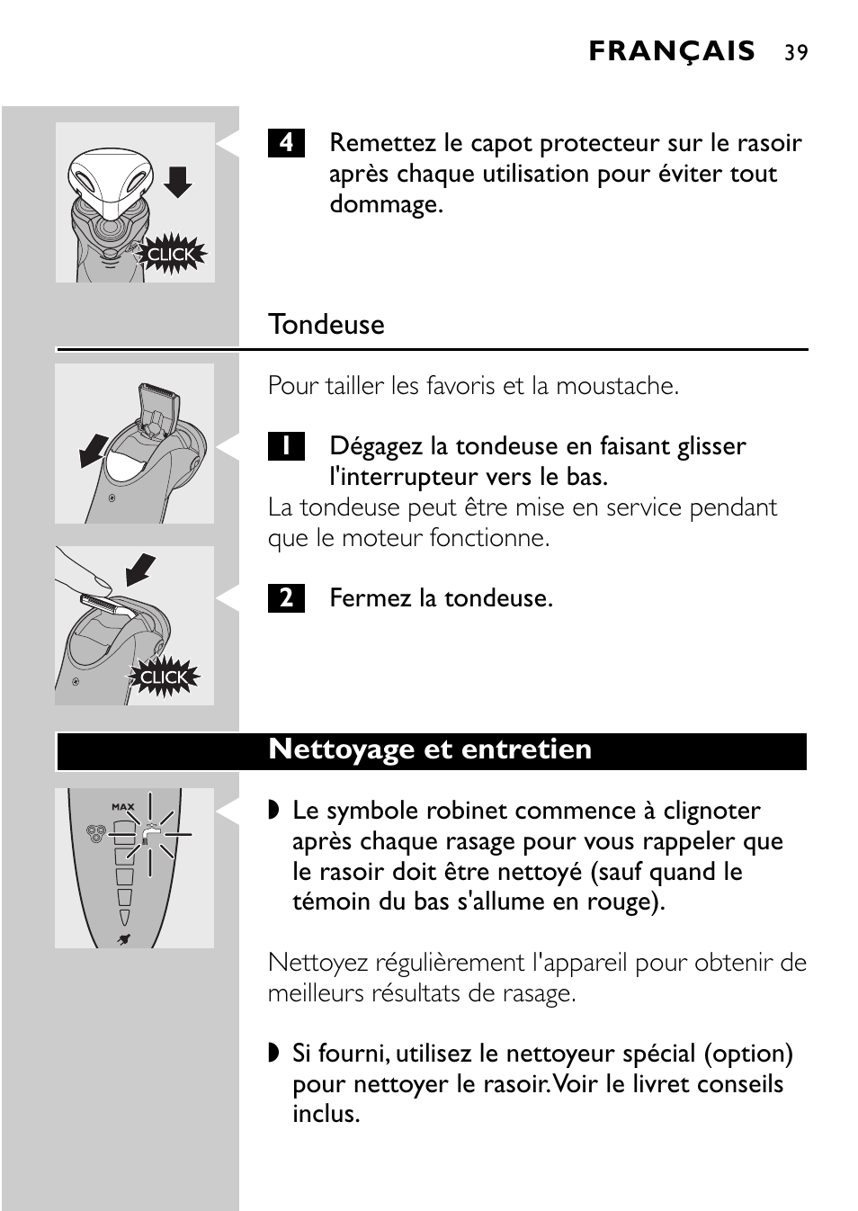 Philips Rasoir électrique User Manual | Page 37 / 120