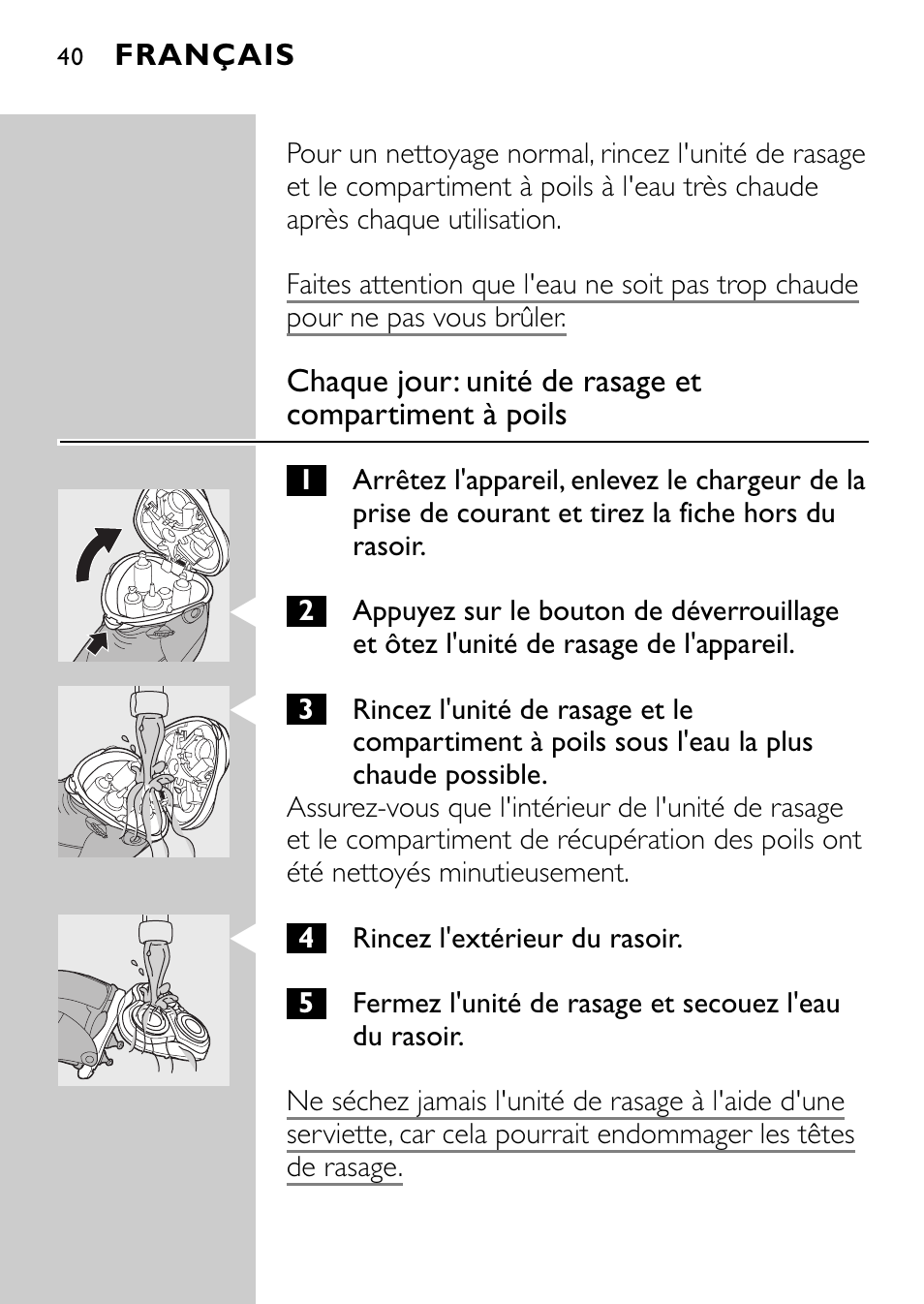 Philips Rasoir électrique User Manual | Page 38 / 120