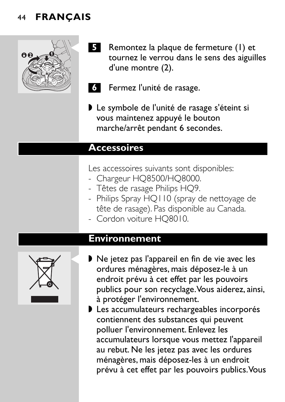 Philips Rasoir électrique User Manual | Page 42 / 120