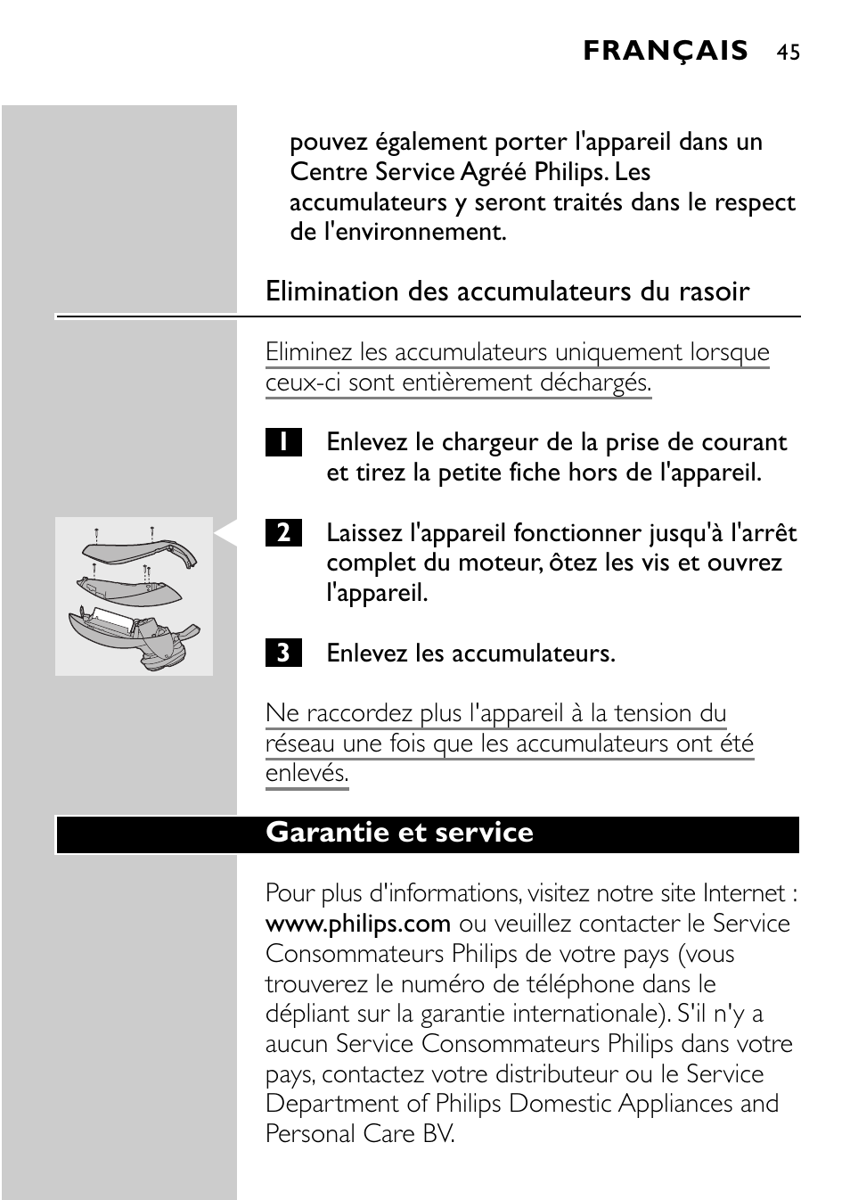 Philips Rasoir électrique User Manual | Page 43 / 120