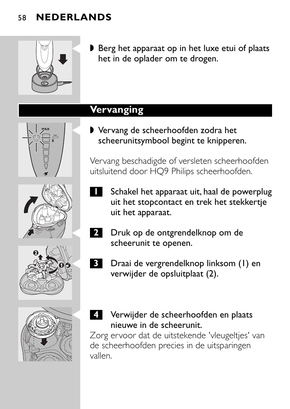 Philips Rasoir électrique User Manual | Page 56 / 120