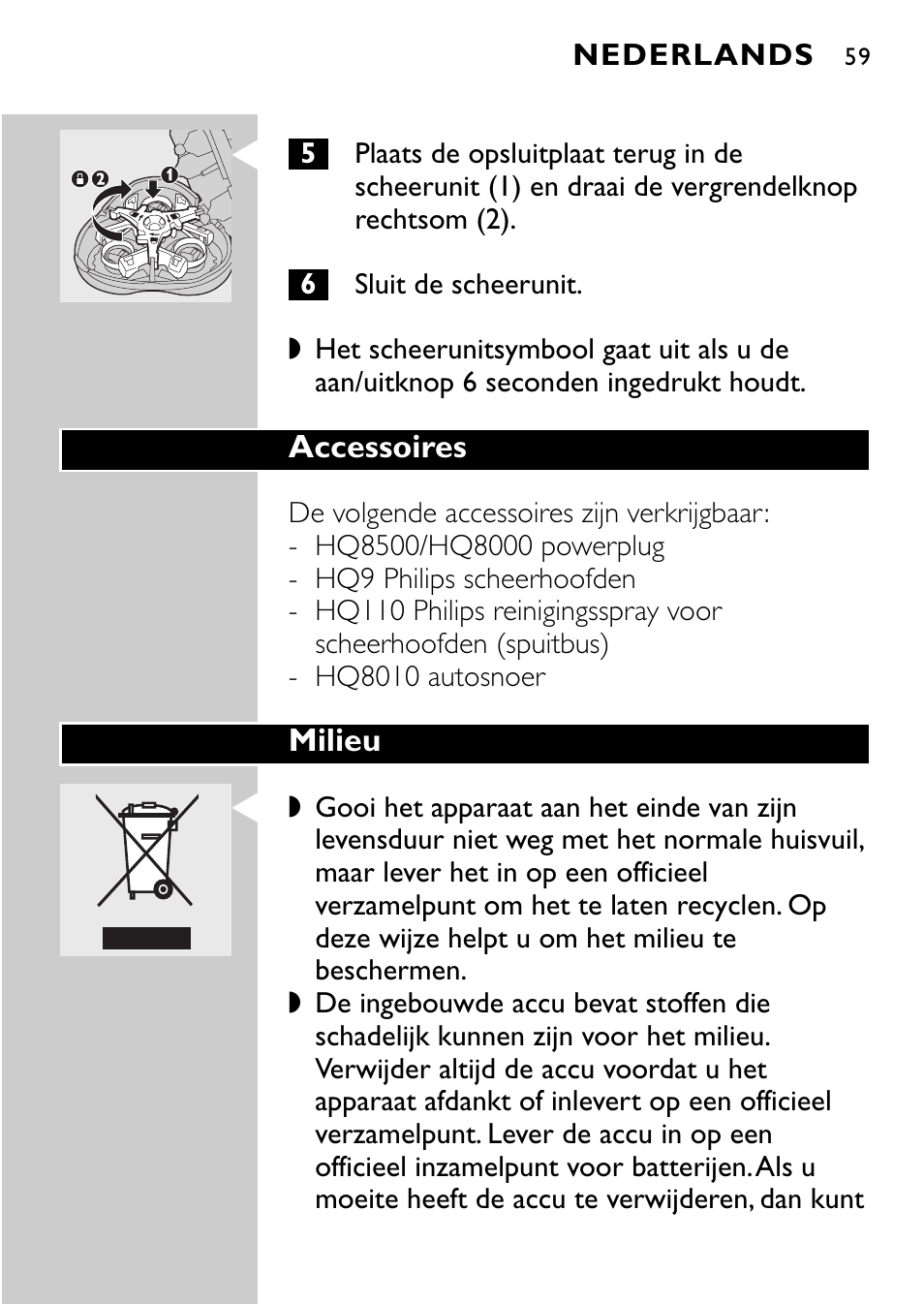 Philips Rasoir électrique User Manual | Page 57 / 120