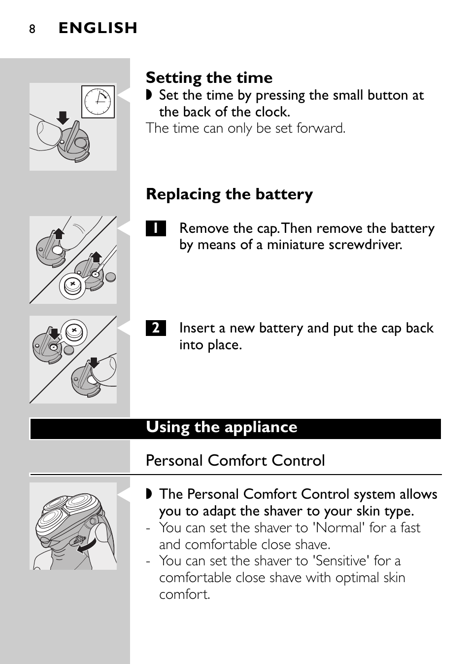 Philips Rasoir électrique User Manual | Page 6 / 120