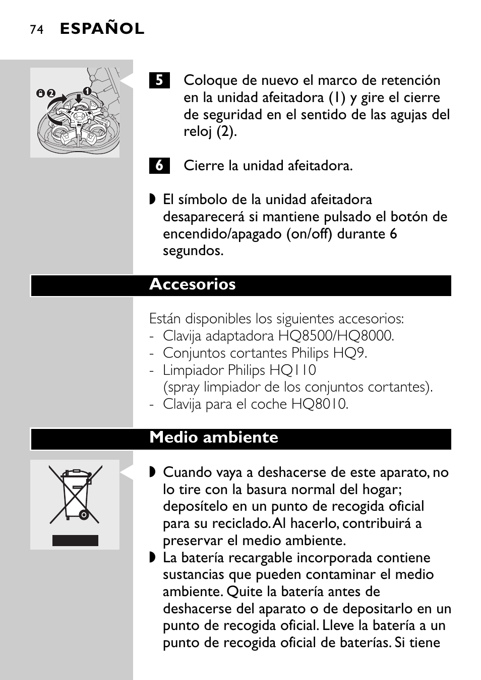 Philips Rasoir électrique User Manual | Page 72 / 120