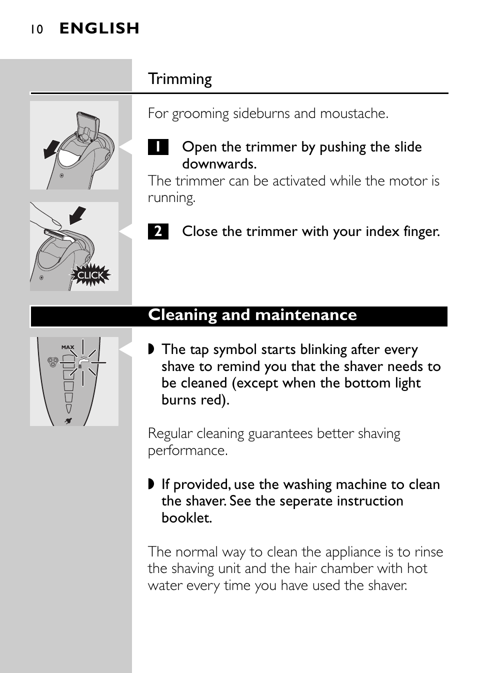 Philips Rasoir électrique User Manual | Page 8 / 120