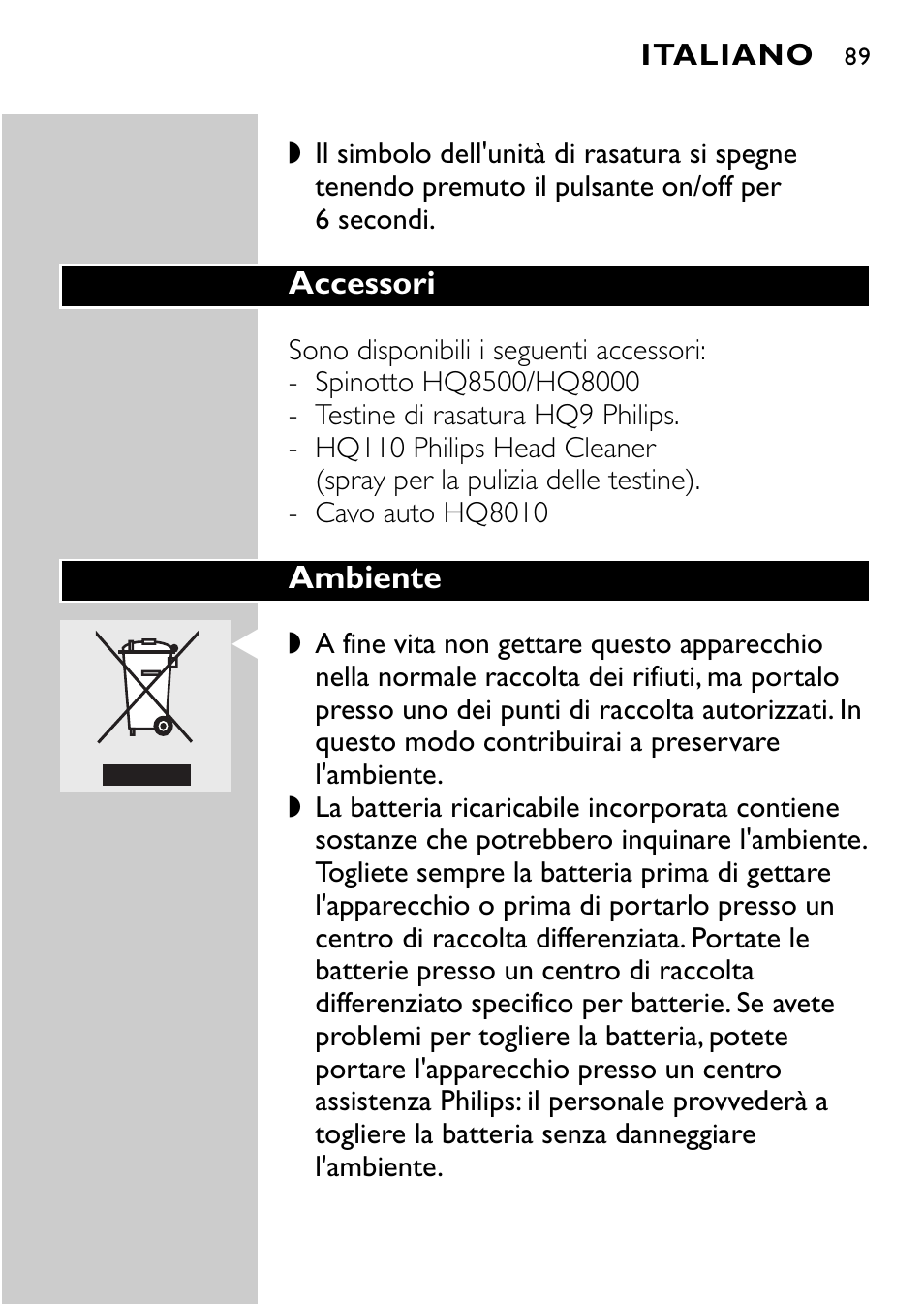 Philips Rasoir électrique User Manual | Page 87 / 120