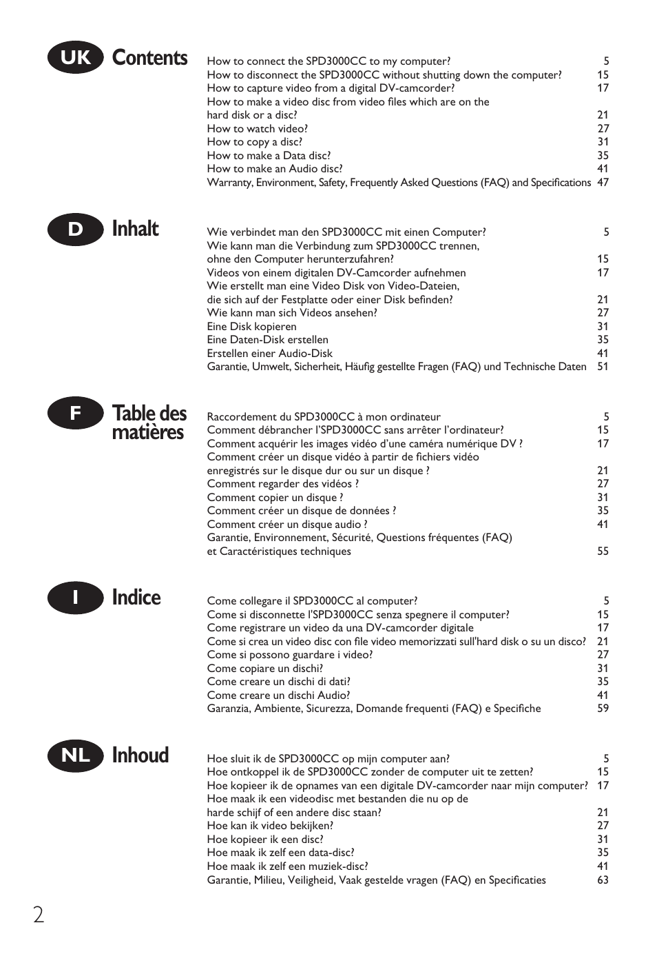Philips Graveur portable User Manual | Page 2 / 132