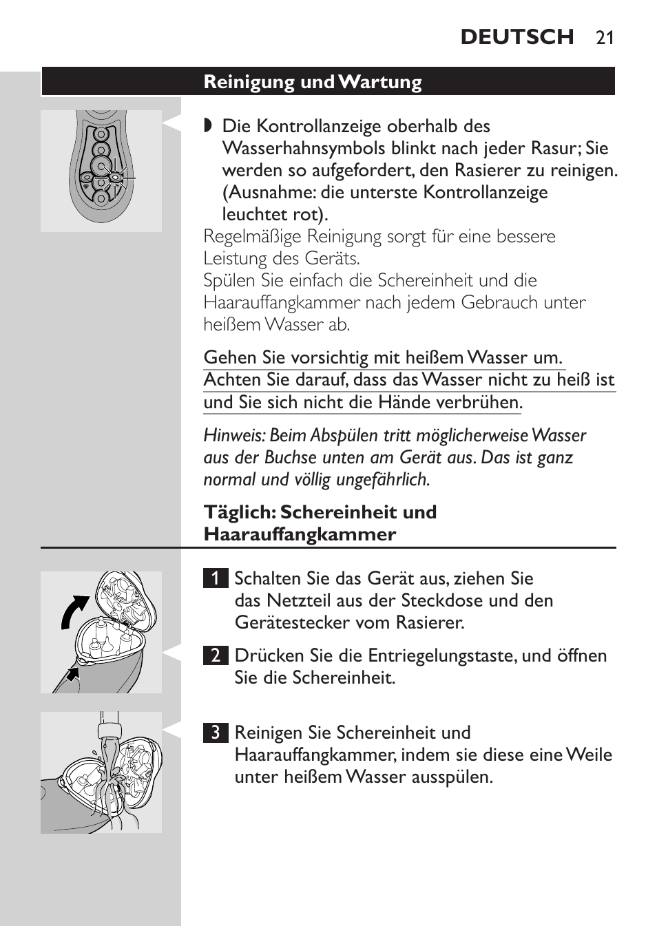 Schneiden | Philips Rasoir électrique User Manual | Page 19 / 104