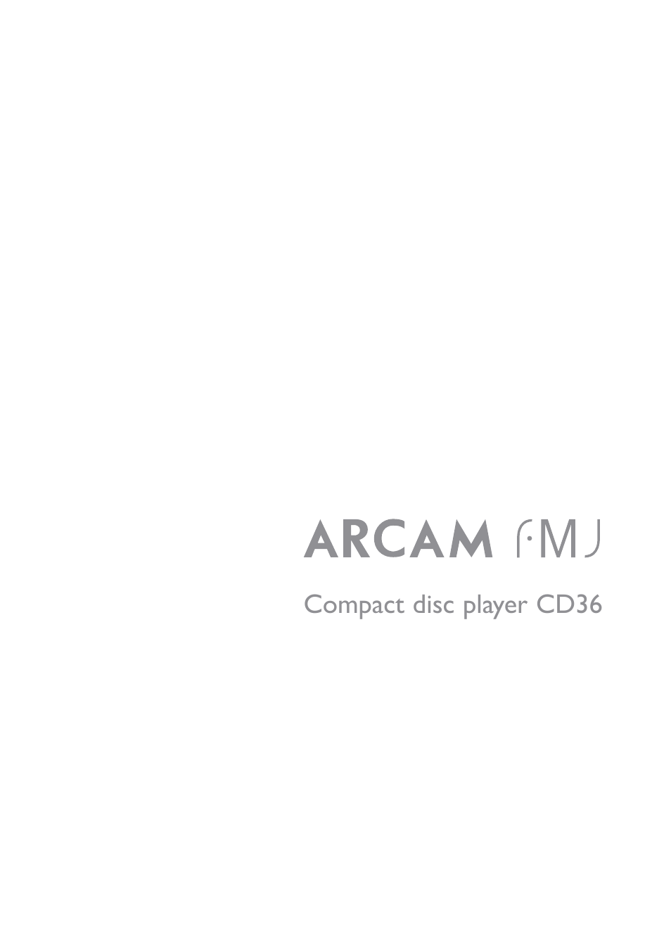 Arcam CD36 User Manual | 10 pages