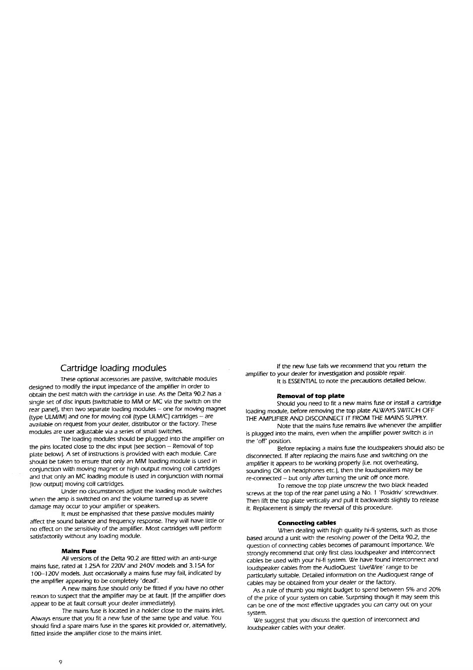 Cartridge loading modules | Arcam Delta 90.2 User Manual | Page 9 / 11