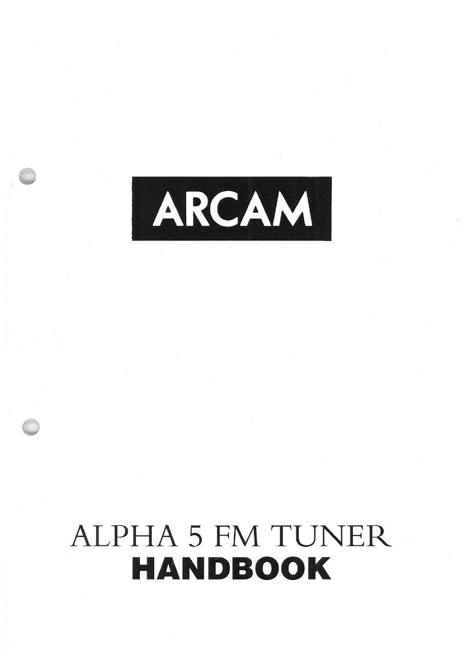 Arcam Alpha 5 User Manual | 6 pages