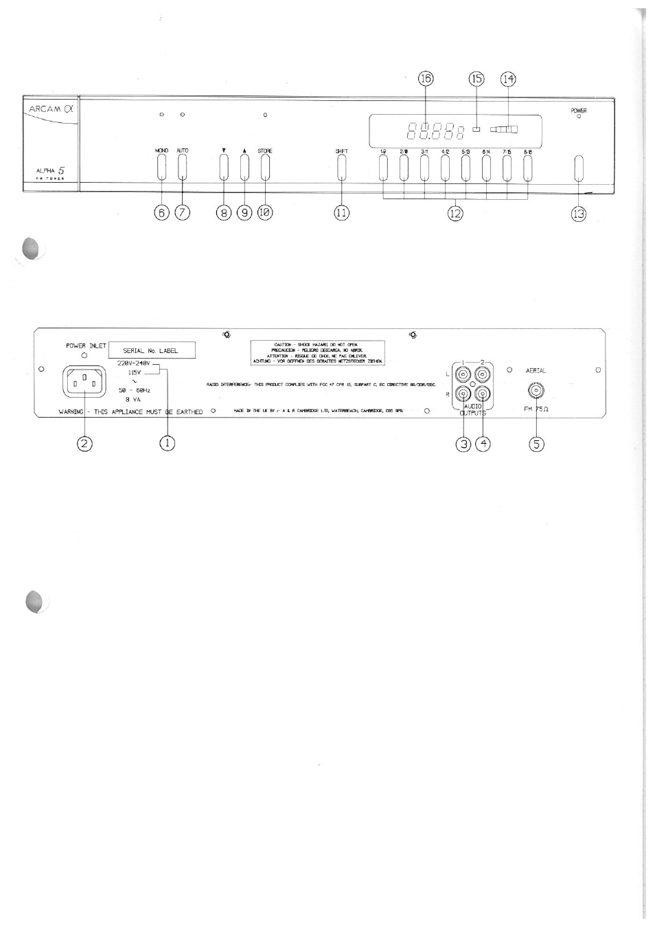 Arcam Alpha 5 User Manual | Page 2 / 6