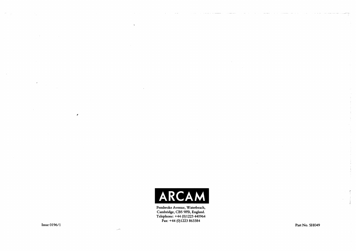 Arcam | Arcam A/V Processor XETA 2 User Manual | Page 17 / 17