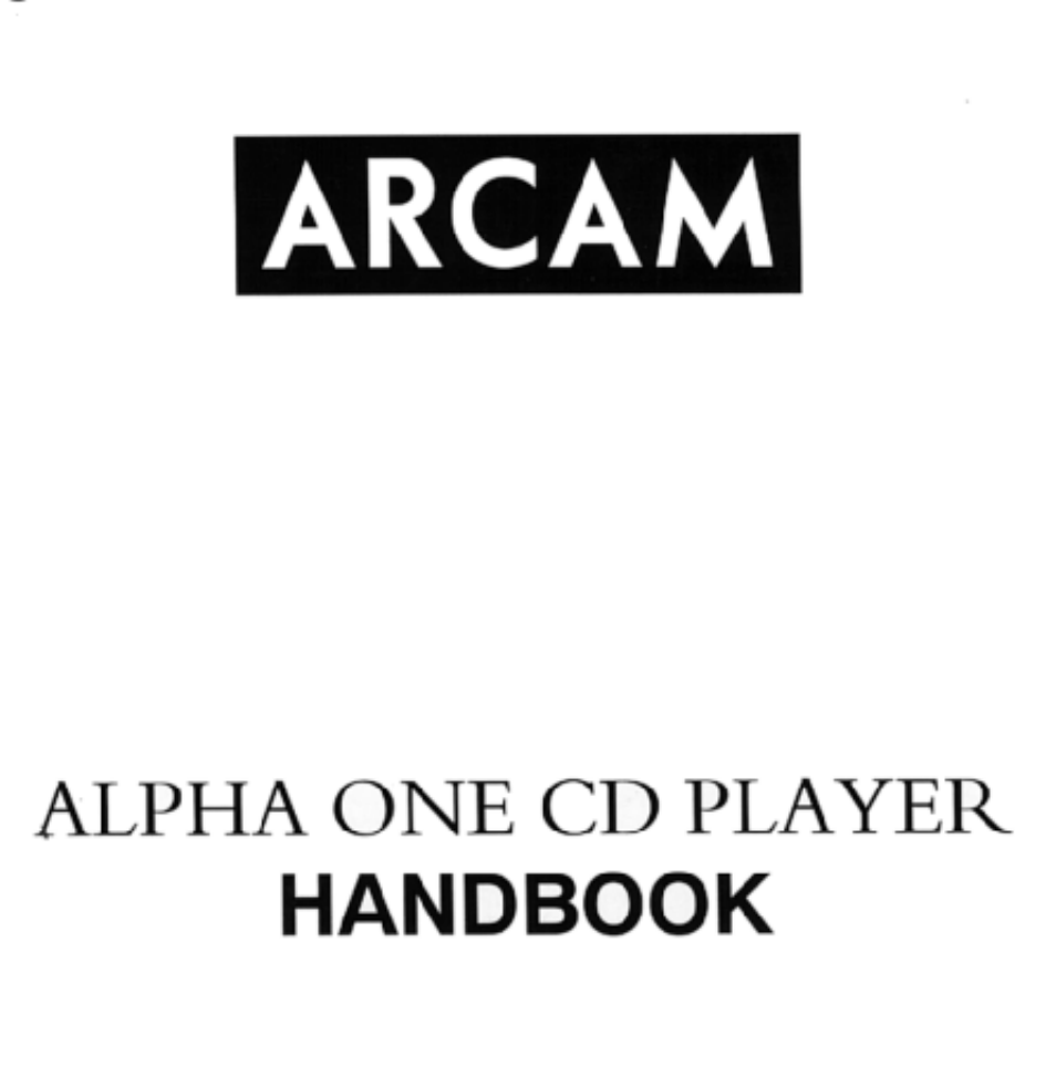 Arcam ALPHA ONE User Manual | 6 pages