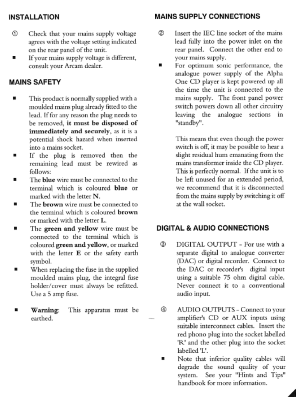 Arcam ALPHA ONE User Manual | Page 3 / 6