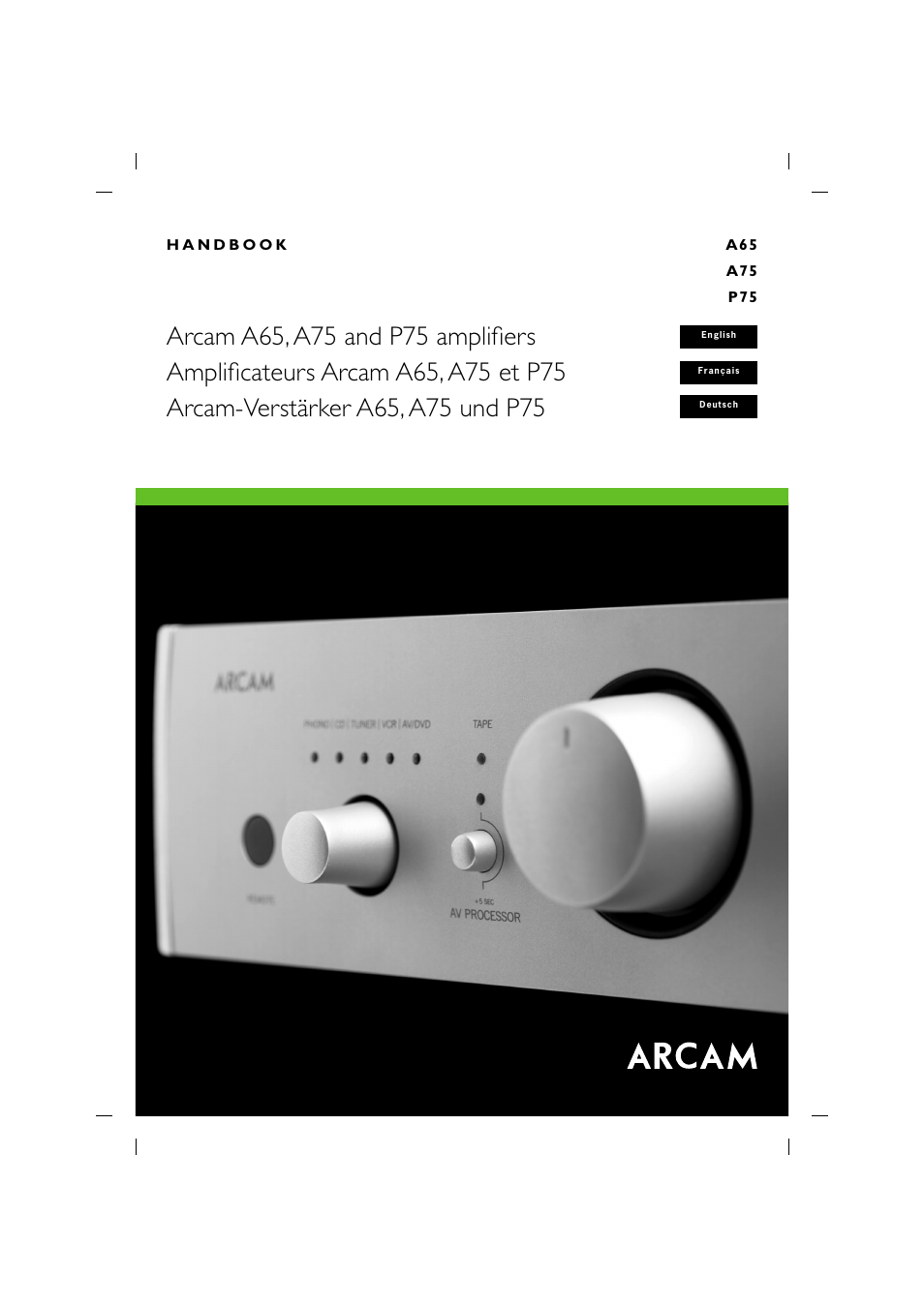 Arcam P75 User Manual | 34 pages