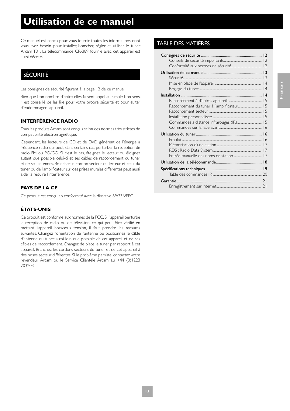 Arcam T31 User Manual | Page 13 / 32