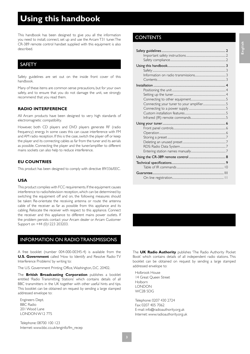 Arcam T31 User Manual | Page 3 / 32