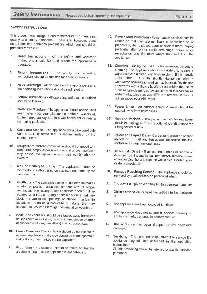 Safety instructions | Arcam Alpha 9C User Manual | Page 3 / 8