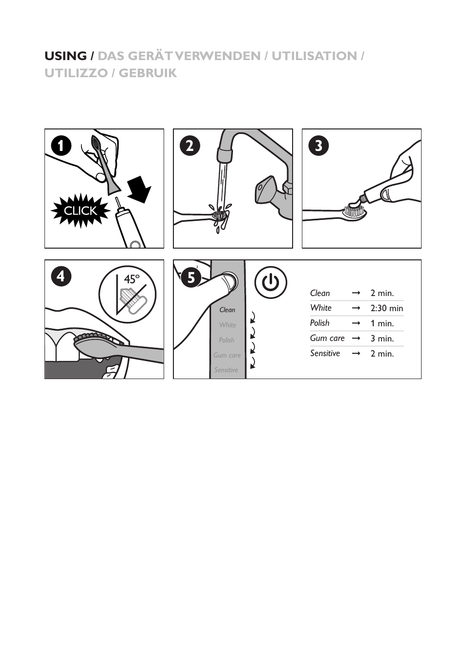 Philips Sonicare DiamondClean Brosse à dents sonique rechargeable User Manual | Page 4 / 6