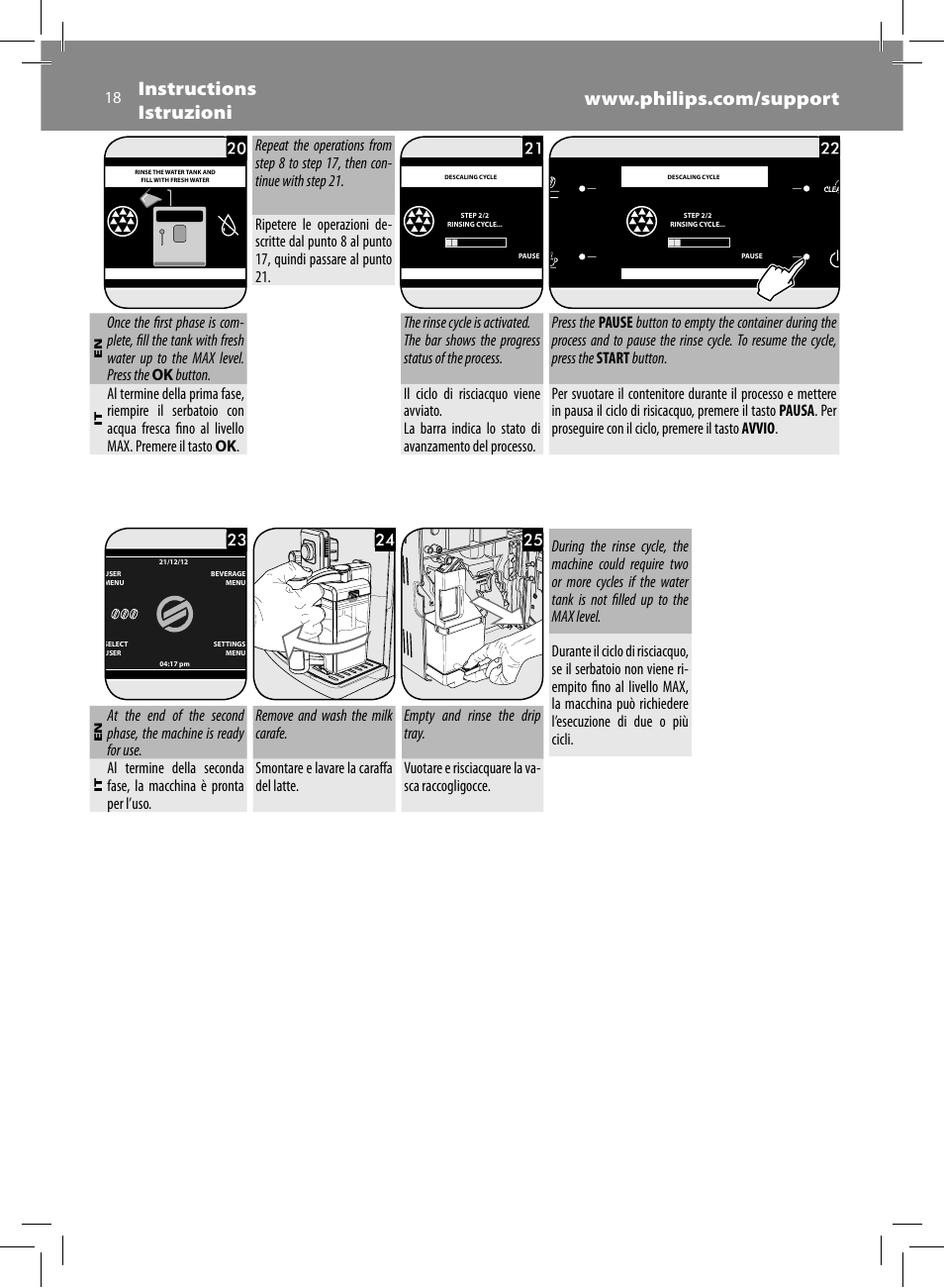 Philips Saeco Xelsis Evo Machine espresso Super Automatique User Manual | Page 18 / 68