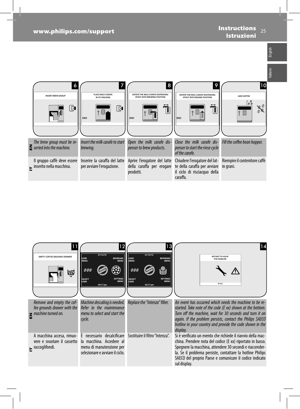 Philips Saeco Xelsis Evo Machine espresso Super Automatique User Manual | Page 25 / 68