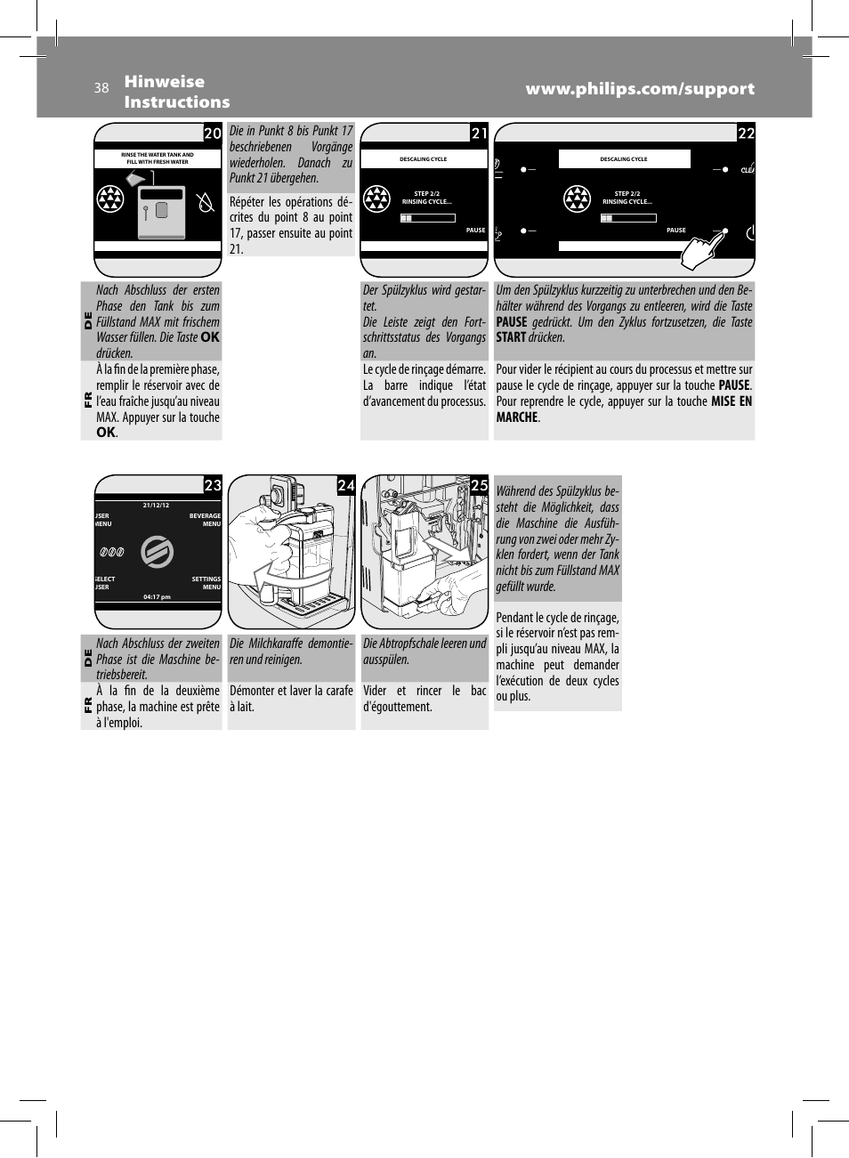 Philips Saeco Xelsis Evo Machine espresso Super Automatique User Manual | Page 38 / 68