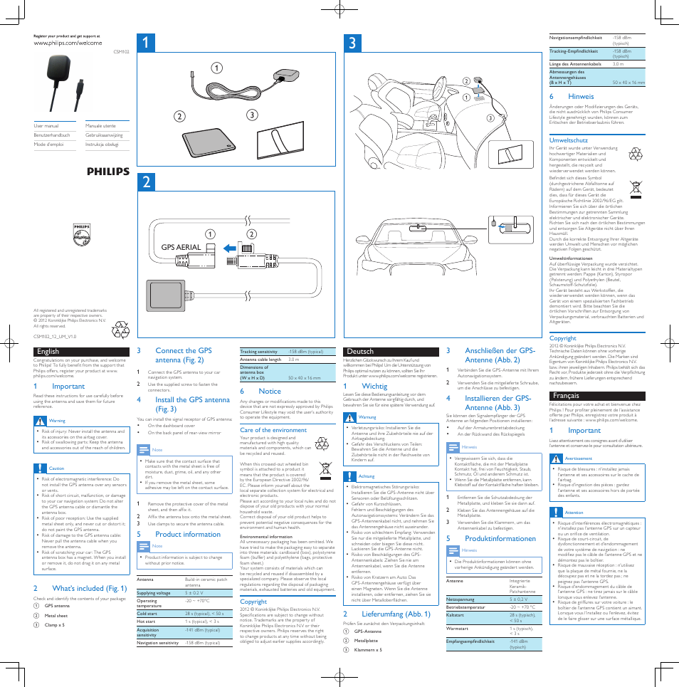 Philips Système audio pour voiture User Manual | 2 pages