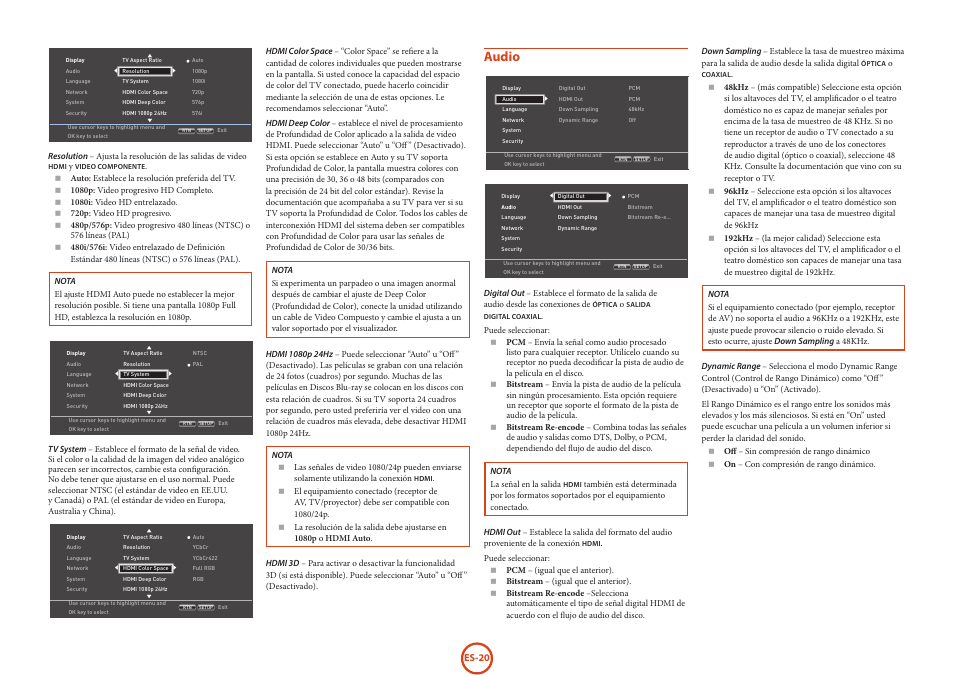 Audio | Arcam HANDBOOK Blu-ray Disc player BDP300 User Manual | Page 152 / 206