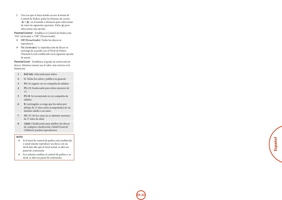 Español | Arcam HANDBOOK Blu-ray Disc player BDP300 User Manual | Page 155 / 206