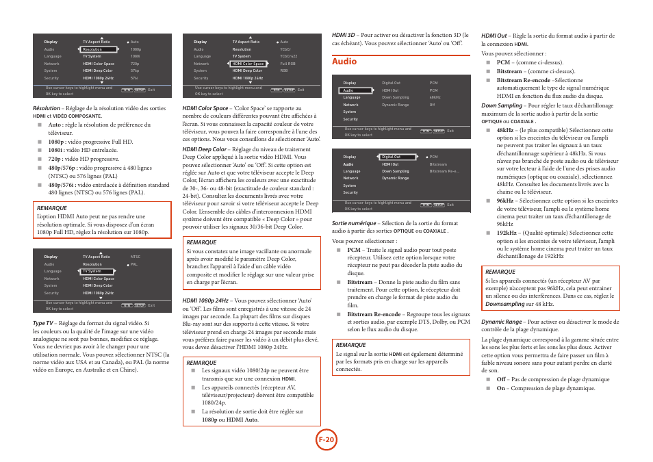 Audio | Arcam HANDBOOK Blu-ray Disc player BDP300 User Manual | Page 56 / 206