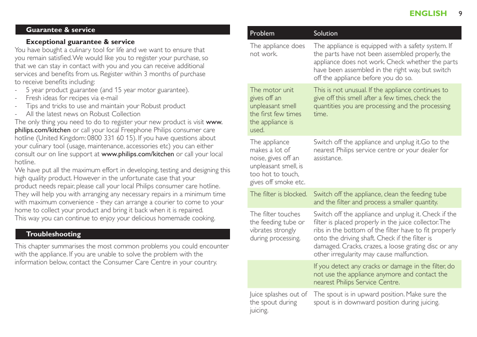 Pulse switch, Auto position, Blender | Preparing the blender for use | Philips Robust Collection Centrifugeuse User Manual | Page 9 / 28