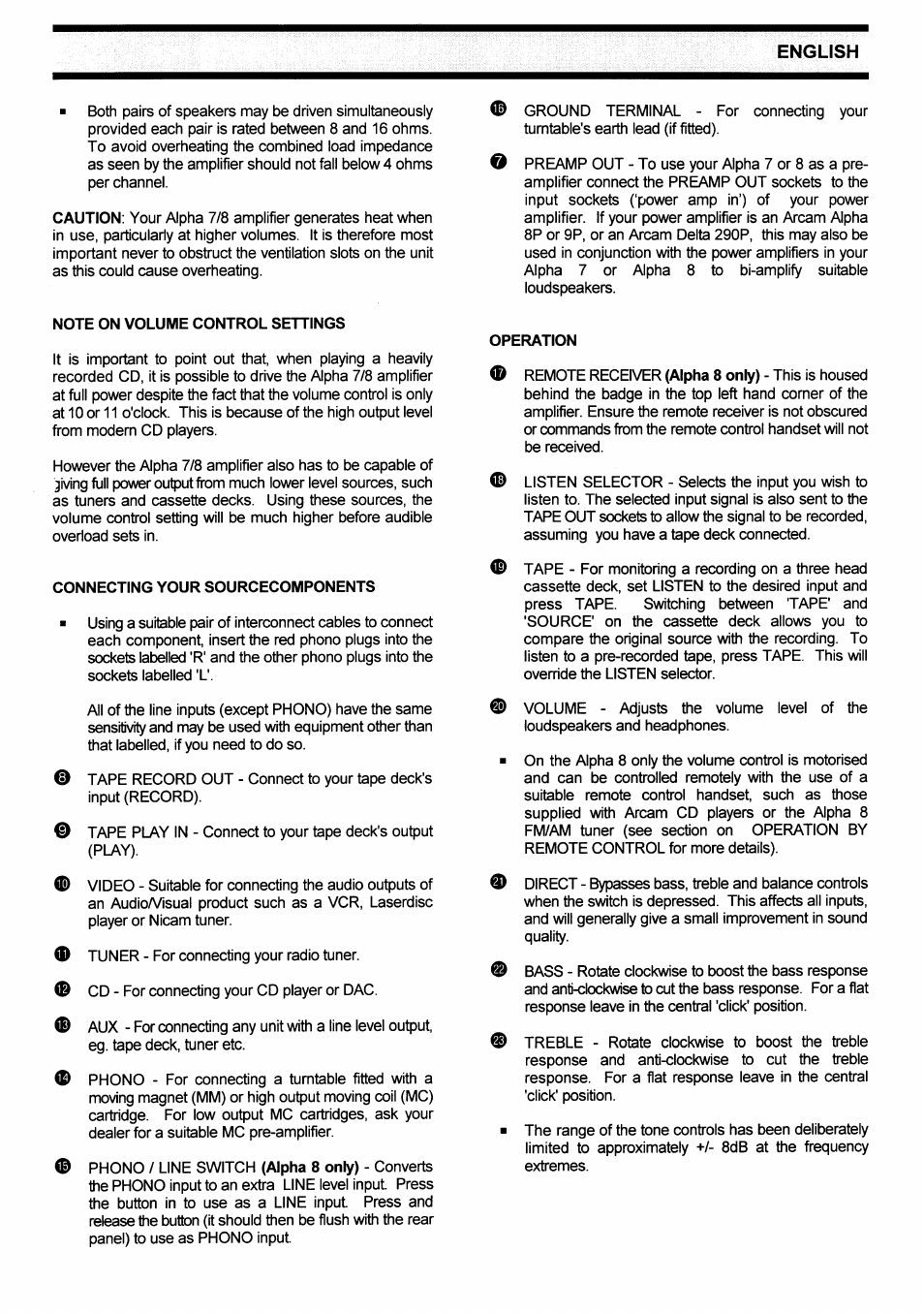 English | Arcam Alpha 8P User Manual | Page 5 / 11