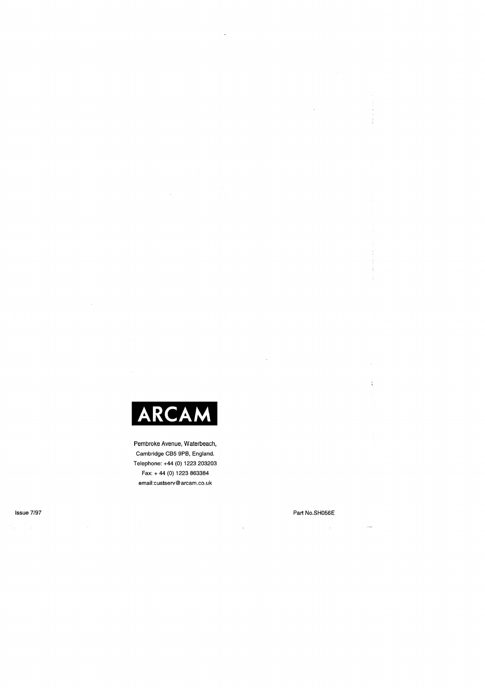 Arcam | Arcam ALPHA AV50 User Manual | Page 15 / 15