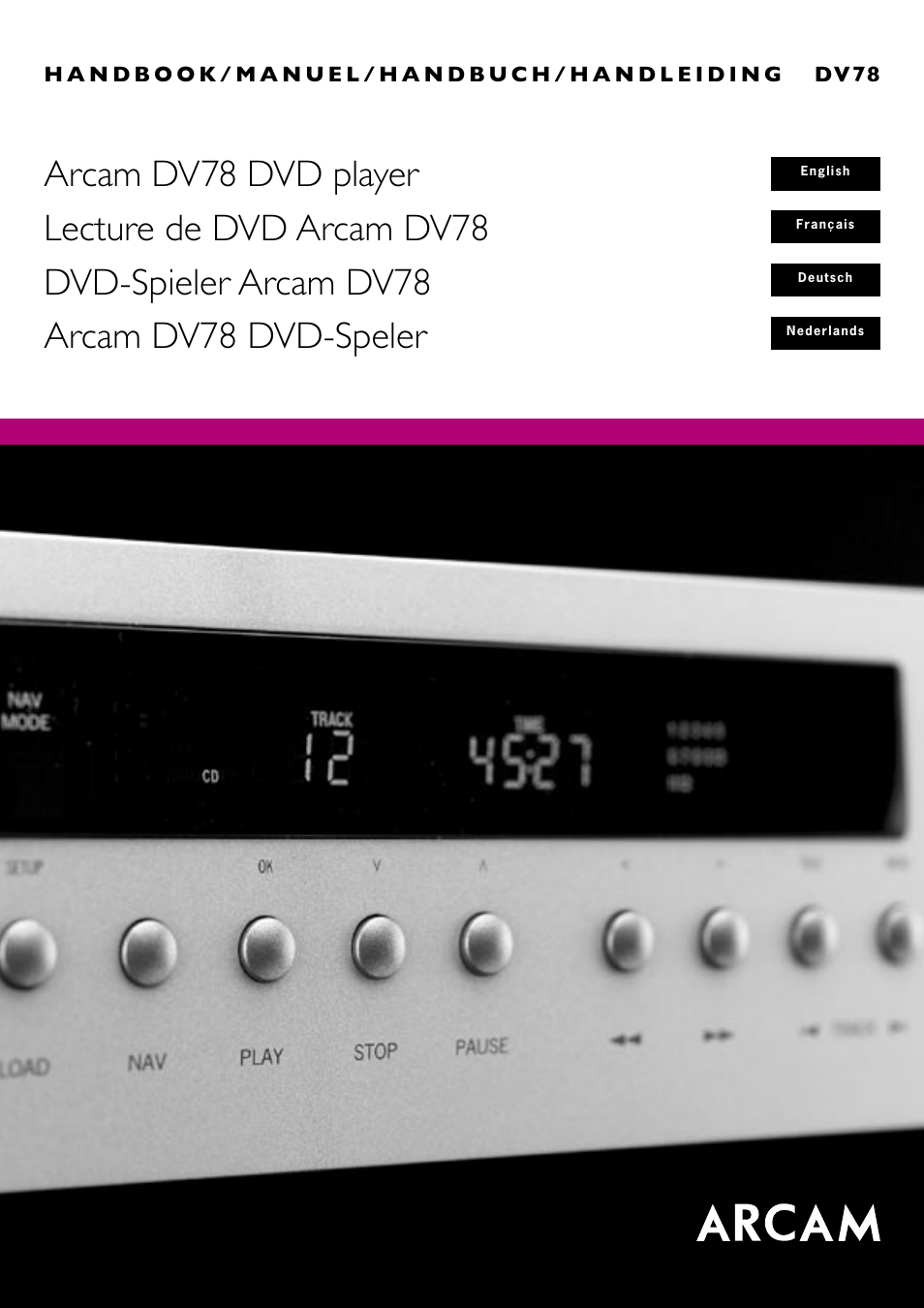 Arcam DVD Player DV78 User Manual | 24 pages