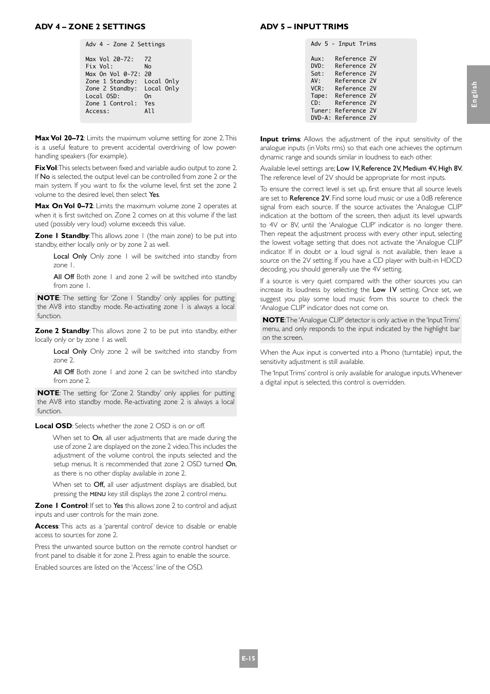 Arcam AV8 PReamp Processor E-2 User Manual | Page 15 / 42