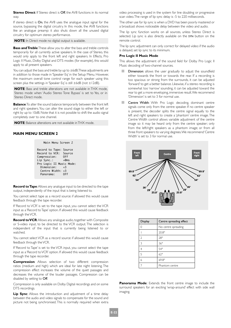 Arcam AV8 PReamp Processor E-2 User Manual | Page 22 / 42