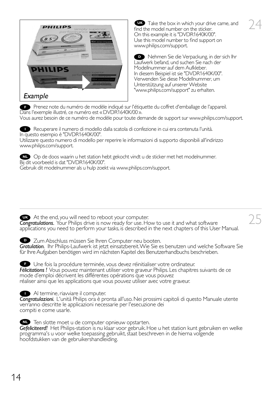 Philips Lecteur interne User Manual | Page 14 / 116