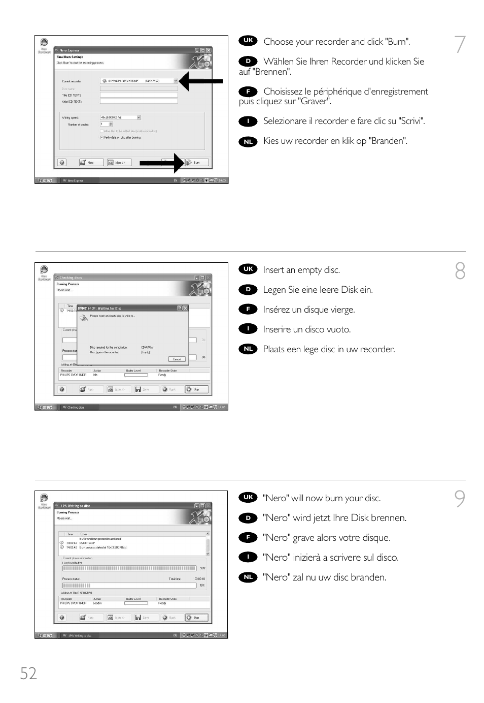 Philips Lecteur interne User Manual | Page 52 / 116