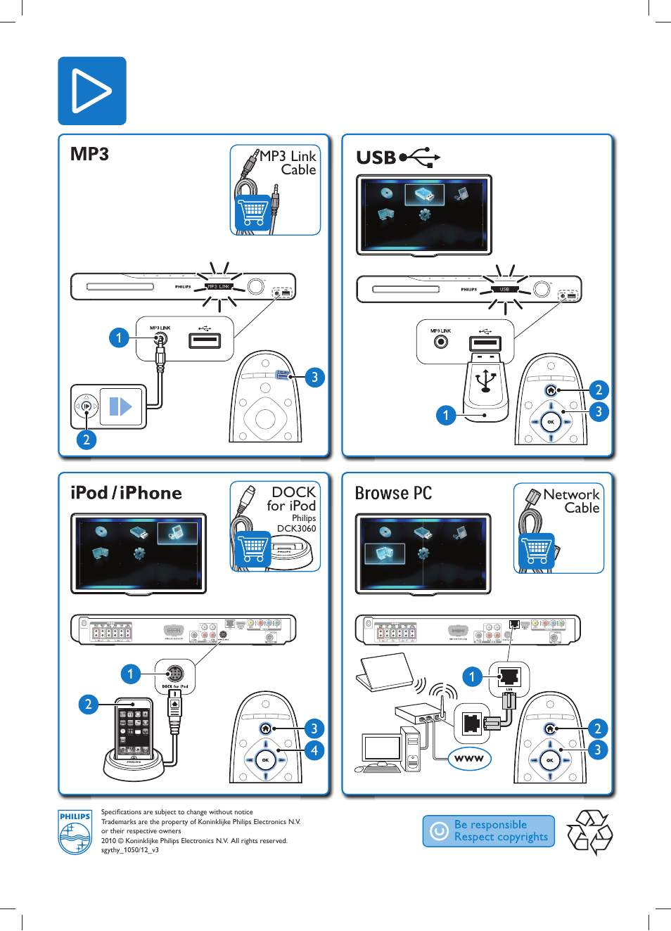 Philips Home Cinéma 5 enceintes User Manual | Page 10 / 18