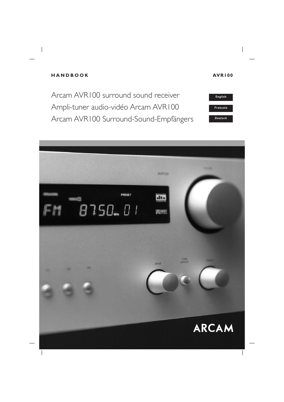 Arcam surround sound receiver AVR100 User Manual | 17 pages