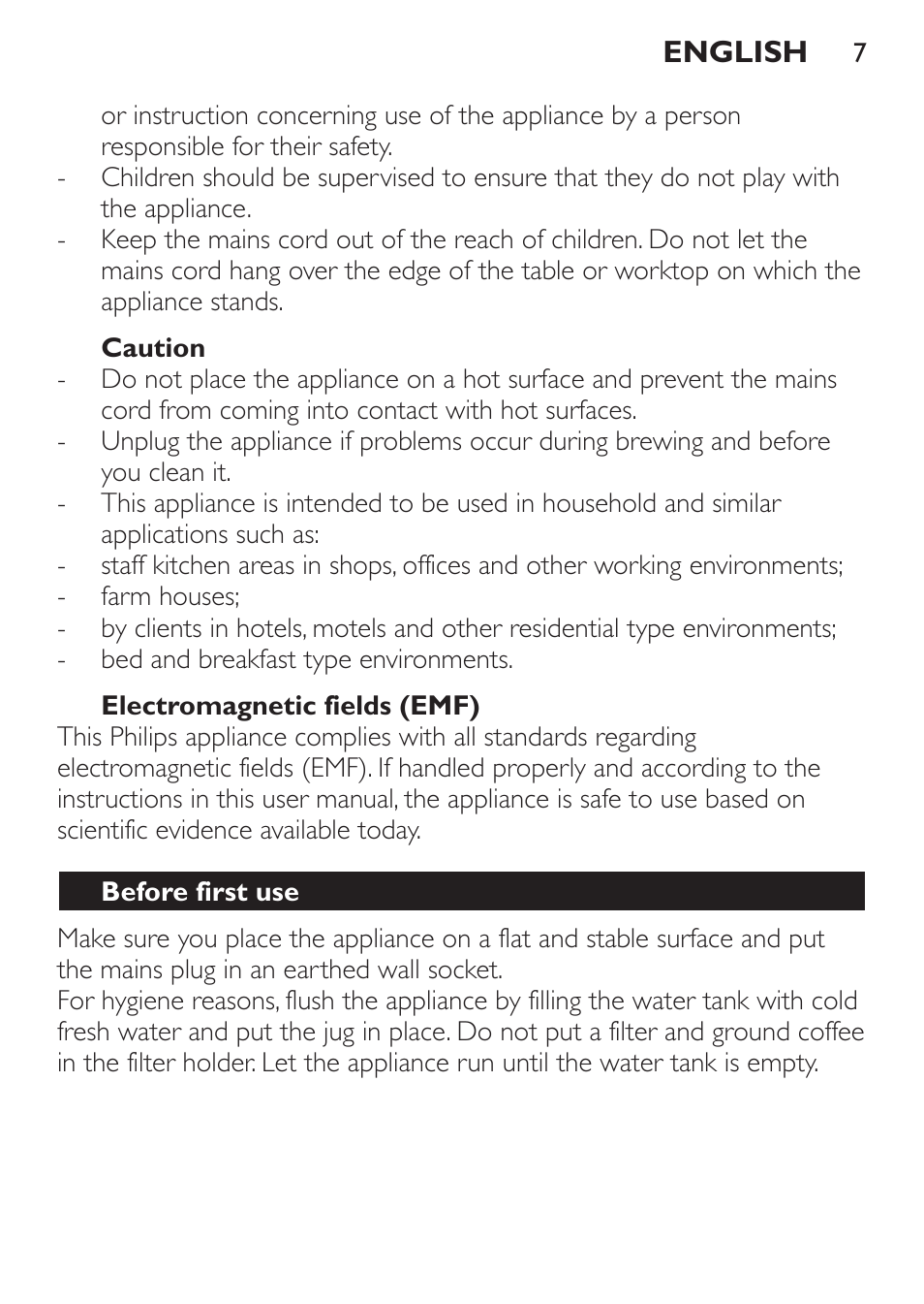 Philips Viva Cafetière User Manual | Page 7 / 52