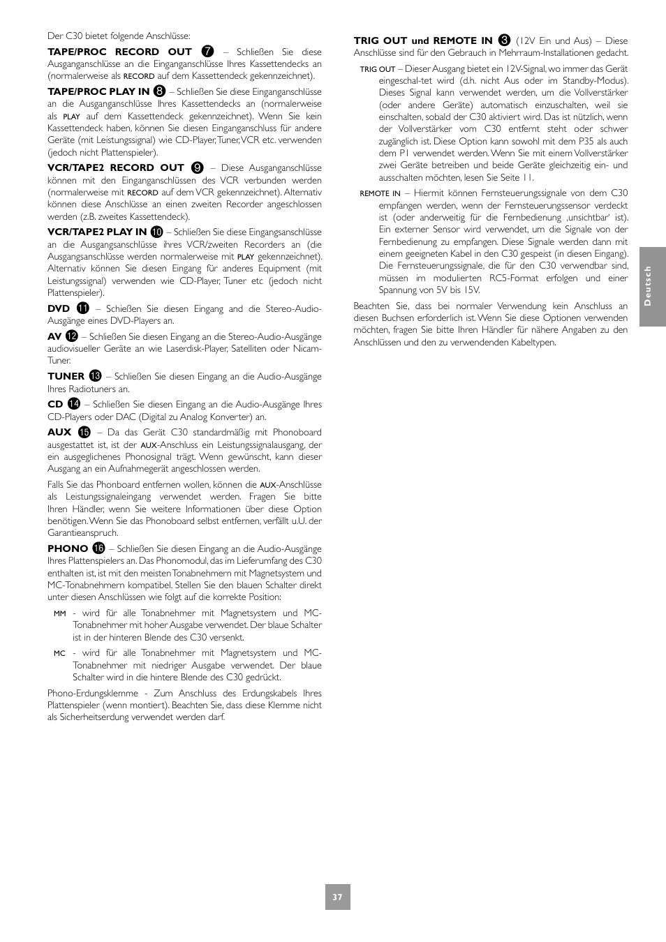 Arcam C30 User Manual | Page 37 / 52